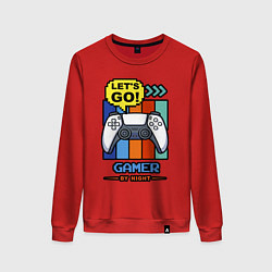 Свитшот хлопковый женский Gamer by night, цвет: красный