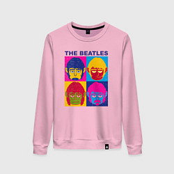 Свитшот хлопковый женский The Beatles color, цвет: светло-розовый