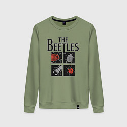 Свитшот хлопковый женский Beetles, цвет: авокадо