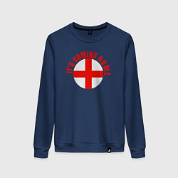 Свитшот хлопковый женский Coming home England, цвет: тёмно-синий