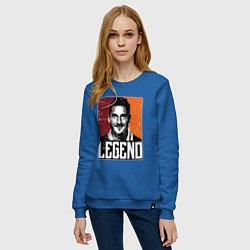 Свитшот хлопковый женский Тотти легенда, цвет: синий — фото 2
