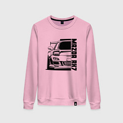 Свитшот хлопковый женский Mazda RX7, цвет: светло-розовый
