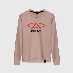 Свитшот хлопковый женский Chery Logo, цвет: пыльно-розовый