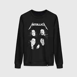 Свитшот хлопковый женский Metallica band, цвет: черный