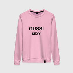 Свитшот хлопковый женский GUSSI Sexy, цвет: светло-розовый