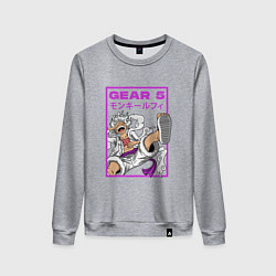 Свитшот хлопковый женский One piece - gear 5 белый, цвет: меланж