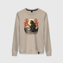 Женский свитшот Японский самурайский кот