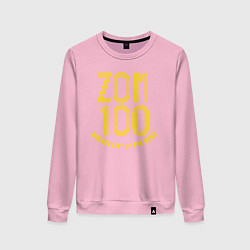 Свитшот хлопковый женский Zom 100 logo, цвет: светло-розовый