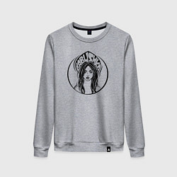 Свитшот хлопковый женский Babushka, цвет: меланж