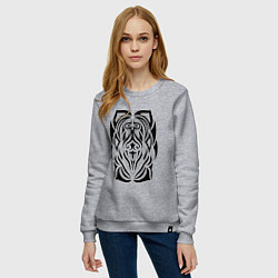 Свитшот хлопковый женский Tribal Abstract Mask, цвет: меланж — фото 2