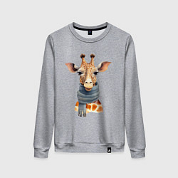 Женский свитшот Жираф в шарфе Осень