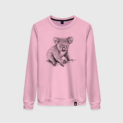 Свитшот хлопковый женский Коала сидит, цвет: светло-розовый