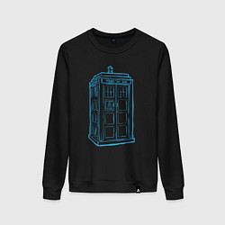 Свитшот хлопковый женский Black tardis, цвет: черный