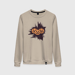 Женский свитшот Halloween фонарь джек из тыквы