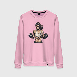 Свитшот хлопковый женский Женский бокс, цвет: светло-розовый