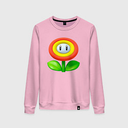 Свитшот хлопковый женский Цветок Марио, цвет: светло-розовый