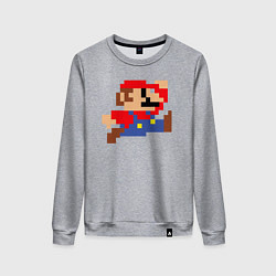 Свитшот хлопковый женский Пиксельный Марио, цвет: меланж