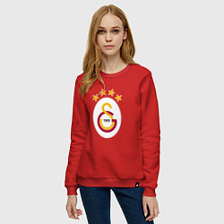 Свитшот хлопковый женский Galatasaray fc sport, цвет: красный — фото 2