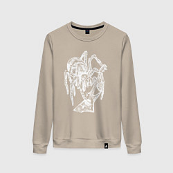 Свитшот хлопковый женский Spider rock, цвет: миндальный