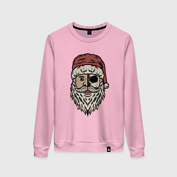 Свитшот хлопковый женский Санта полузомби, цвет: светло-розовый