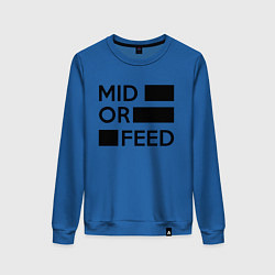 Свитшот хлопковый женский Mid or feed, цвет: синий