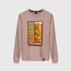 Свитшот хлопковый женский Куба либре, цвет: пыльно-розовый