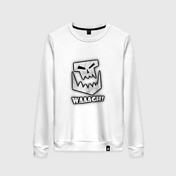 Свитшот хлопковый женский Waaagh, цвет: белый
