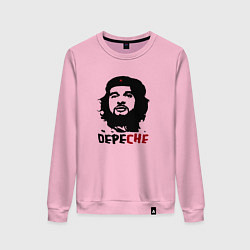 Свитшот хлопковый женский Dave Gahan from Depeche Mode - Depe Che, цвет: светло-розовый