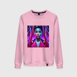 Свитшот хлопковый женский Девушка в костюме для цирковой гимнастики, цвет: светло-розовый