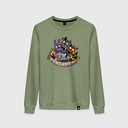 Свитшот хлопковый женский Команда ФНАФ, цвет: авокадо