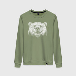Женский свитшот Морда улыбающегося медведя