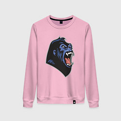 Свитшот хлопковый женский Крик гориллы, цвет: светло-розовый