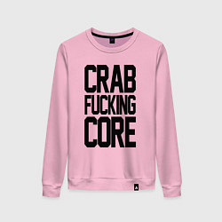 Свитшот хлопковый женский Crabcore, цвет: светло-розовый