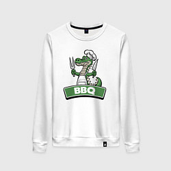 Свитшот хлопковый женский Барбекю от крокодила, цвет: белый