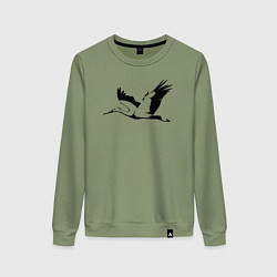 Женский свитшот Журавль трафарет