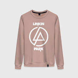 Свитшот хлопковый женский Linkin Park logo, цвет: пыльно-розовый