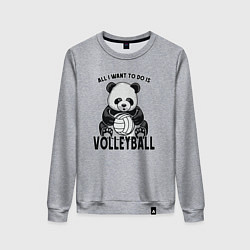 Свитшот хлопковый женский Panda volleyball, цвет: меланж