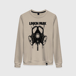 Свитшот хлопковый женский Linkin Park - gas mask, цвет: миндальный