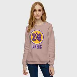 Свитшот хлопковый женский 24 Lakers, цвет: пыльно-розовый — фото 2