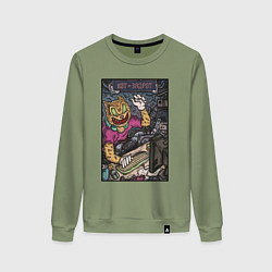 Женский свитшот Кот ретро задрот