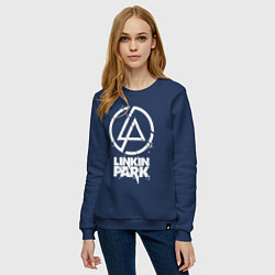 Свитшот хлопковый женский Linkin Park - white, цвет: тёмно-синий — фото 2