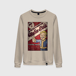 Свитшот хлопковый женский Vault boy - nuclear cola, цвет: миндальный