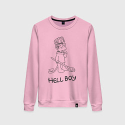 Свитшот хлопковый женский Bart hellboy Lill Peep, цвет: светло-розовый