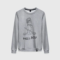 Свитшот хлопковый женский Bart hellboy Lill Peep, цвет: меланж
