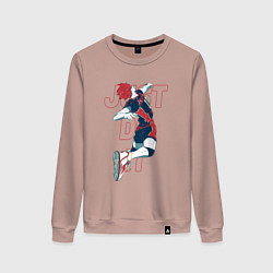 Свитшот хлопковый женский Хината Шое - Волейбол, цвет: пыльно-розовый