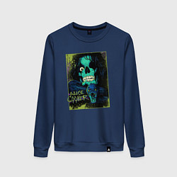 Свитшот хлопковый женский Snake Alice Cooper, цвет: тёмно-синий
