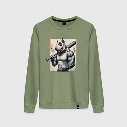 Женский свитшот Качок Булли с битой - нейросеть