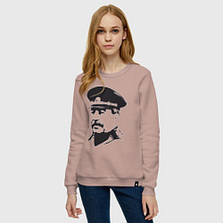 Свитшот хлопковый женский Сталин в фуражке, цвет: пыльно-розовый — фото 2