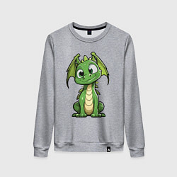 Свитшот хлопковый женский Маленький дракончик, цвет: меланж