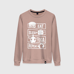 Женский свитшот Еда сон йога